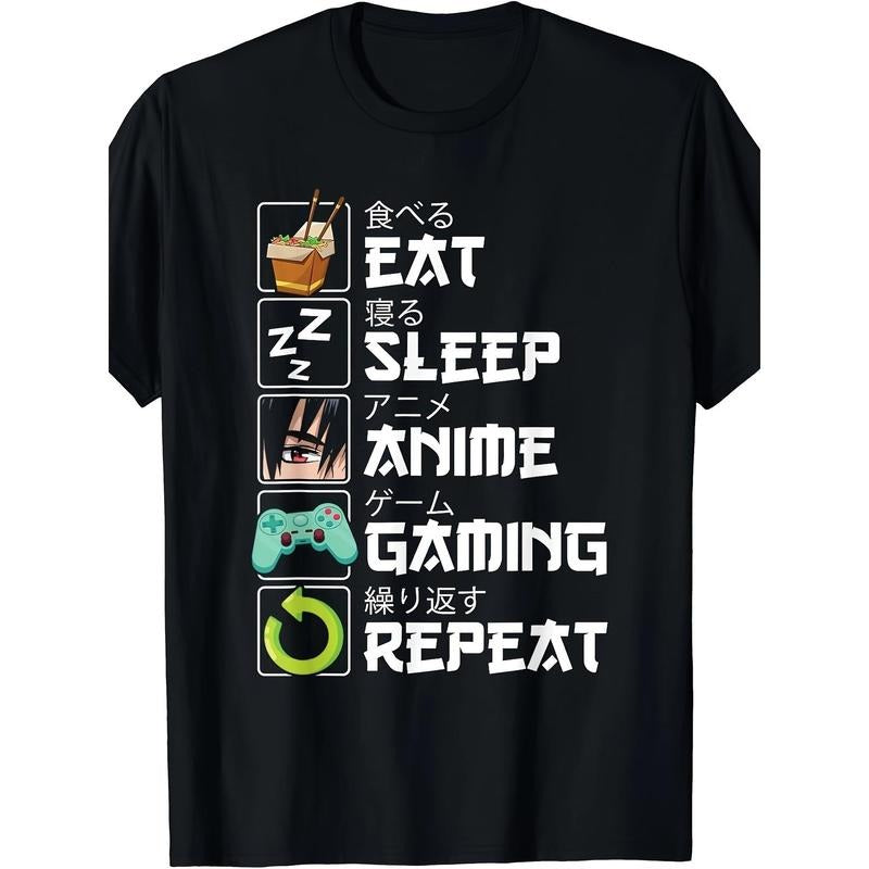 Eat and Sleep Anime Game Repeat Kawaii Otaku Anime Manga T-shirt Made in USA Hoodie, Sweatshirt | GrindPrints.com