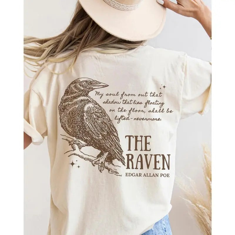 Edgar Allan Poe Shirt Edgar Allen Poe Raven Shirt Crow Shirt Poet Shirt Dead Poets Society Fairy Grunge Dark Romance...