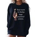 Edgy Grunge Black Purple Alt Girl Hand Holding Candle 'Your Aura Is Dusty Sage Yourself Please' Cleansing Negative Energy Fall & Halloween Short Sleeve Sizing T-Shirts, Hoodie, Sweatshirt