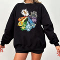 Eevee Evolution Sweatshirt, Slyveon, Umbreon, Espeon, Flareon Anime, Vintage Anime Sweater, Anime lover gift, Anime...