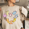 Eevee Evolution Sweatshirt, Slyveon, Umbreon, Espeon, Flareon Anime, Vintage Anime Sweater, Anime lover gift, Anime...