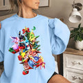 Eevee Evolutions Christmas Sweatshirt Hoodie, PKM Christmas Sweater, Eevee Xmas Sweater, Sylveon, umbreon, Espeon,...