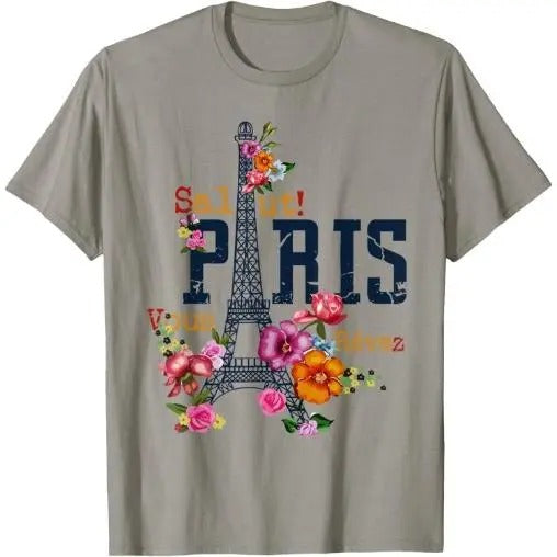 Eiffel Tower Paris Shirt Salut Flowering Paris France shirt T-Shirt Made in USA Hoodie, Sweatshirt | GrindPrints.com