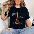 Eiffel Tower Paris Shirt Vintage I Love Paris France Shirt T-Shirt | Cotton 100%, Crewneck, Top Womenswear Hoodie, Sweatshirt