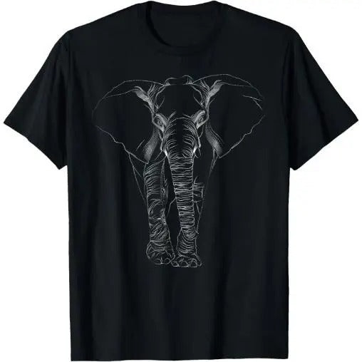 Elephant Dot line Art Portrait Sketch Drawing - Elephant T-Shirt Made in USA Hoodie, Sweatshirt | GrindPrints.com