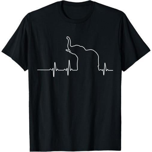 Elephant Heartbeat Design for Wild Animals Fans T-Shirt Made in USA Hoodie, Sweatshirt | GrindPrints.com