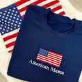 Embroidered 'American Mama' USA Patriotic Flag Sweatshirt T-Shirts, Hoodie | GrindPrints.com