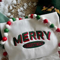 Embroidered Block MERRY CHRISTMAS Sweatshirt T-Shirts, Hoodie | GrindPrints.com