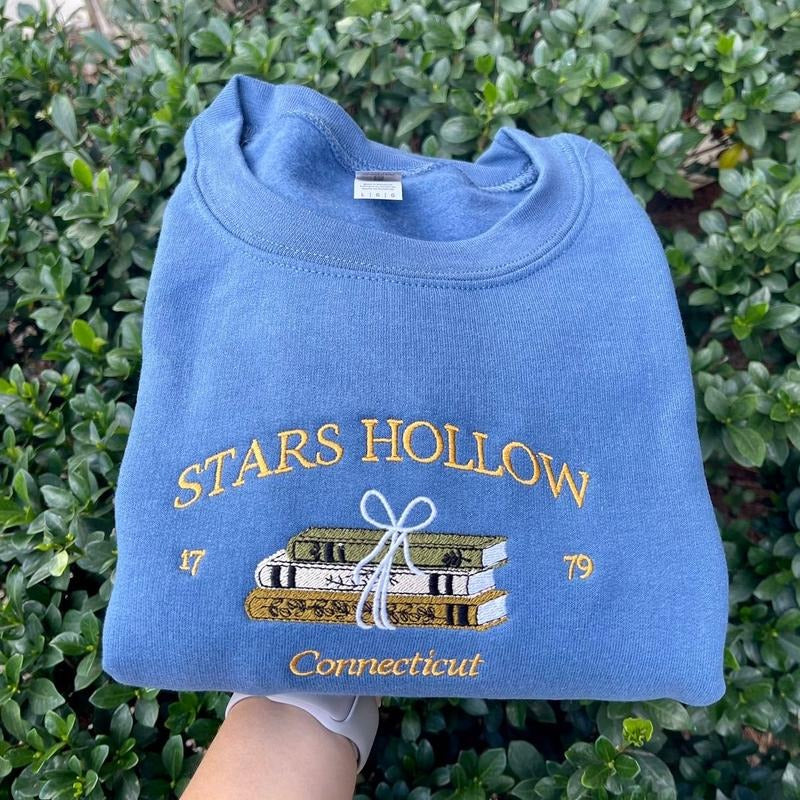 Embroidered Fall Vibes Sweatshirt, Gilmore Girls Sweatshirt, Stars Hollow Sweatshirt T-Shirts, Hoodie | GrindPrints.com