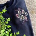 Embroidered Floral Paw Print Sweatshirt - Personalizable T-Shirts, Hoodie | GrindPrints.com