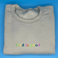 Embroidered GOD IS GOOD Sweatshirt, Rainbow Christian Crewneck Sweater,  Christian Faith Sweatshirt,  Embroidered...