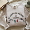 Embroidered Golfo De Mexico Sweatshirt, Gulf Coast Crewneck, El Golfo De México Dolphin Crewneck, Mexico Gift for Mexico...