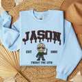Embroidered Horror Jason Voorhees Halloween Sweatshirt, Horror Movie Embroidery Shirt Hoodie | GrindPrints.com