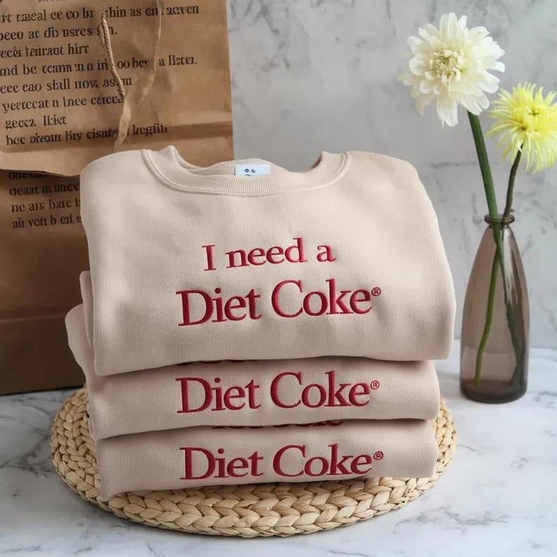 Embroidered I Diet Coke T-Shirts, Hoodie, Sweatshirt