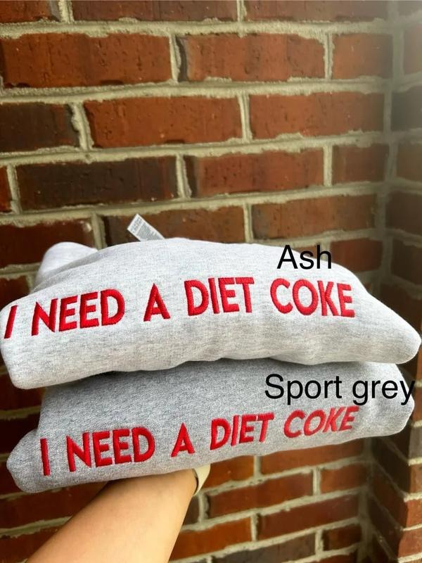 Embroidered I Diet Coke Sweatshirt T Shirt,   Retro Coke Sweatshirt, Soda Lover Shirt, Soft Drink Hoodie | GrindPrints.com