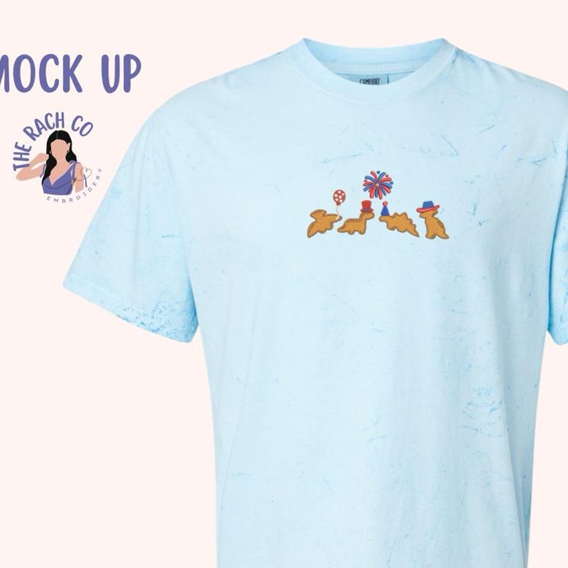 Embroidered Patriotic Dino Nuggets, Fourth of July Dino Nugget Tshirt Hoodie, Sweatshirt | GrindPrints.com