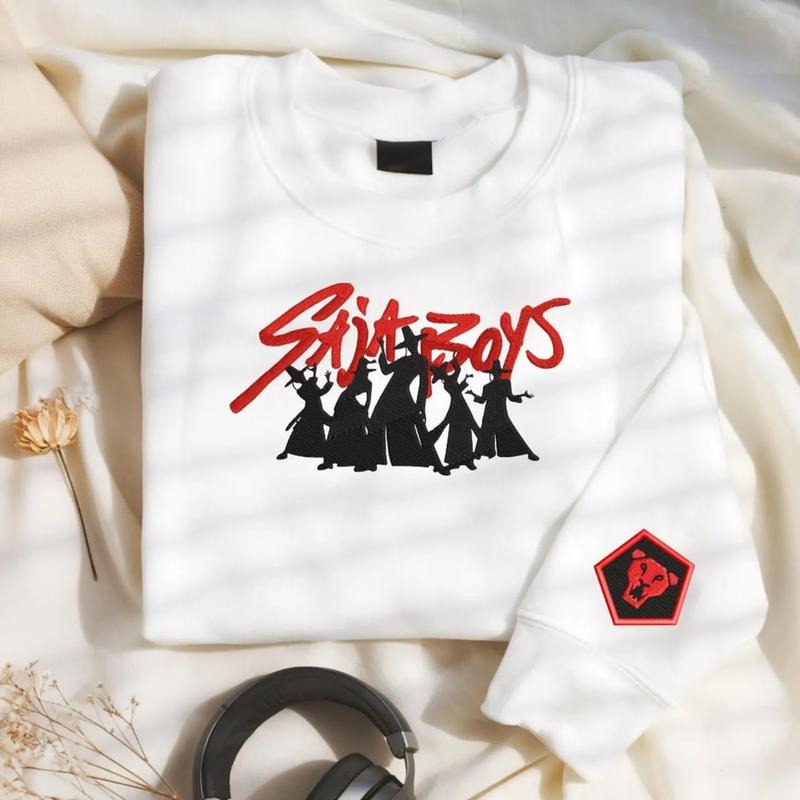 Embroidered SajaBoys Shirt, Kpop Demon Hunter Tee, Custom Bootleg Movie Shirt, Gift for Huntrx Fans, Retro Kpop Merch,...