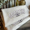 Embroidered Soccer Mom with Kids Name On Sleeve Sweatshirt, Mom Soccer Sweater, Mama Sweatshirt, Fall Soccer Season...