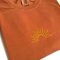 Embroidered Sun Tshirt, Embroidered Sunshine tshirt, Embroidered Summer Tshirt, Embroidered Trendy Sunrise Top Hoodie,...