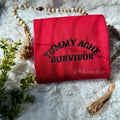 Embroidered Sweatshirt, Tummy Ache Survivor, Embroidered Pullover T-Shirts, Hoodie | GrindPrints.com