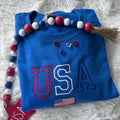Embroidered USA Sweatshirt, July 4th Sweatshirt, Patriotic Sweatshirt T-Shirts, Hoodie | GrindPrints.com