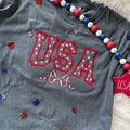 Embroidered USA Tshirt, Coquette Tshirt, Cute Bow Tshirt Hoodie, Sweatshirt | GrindPrints.com