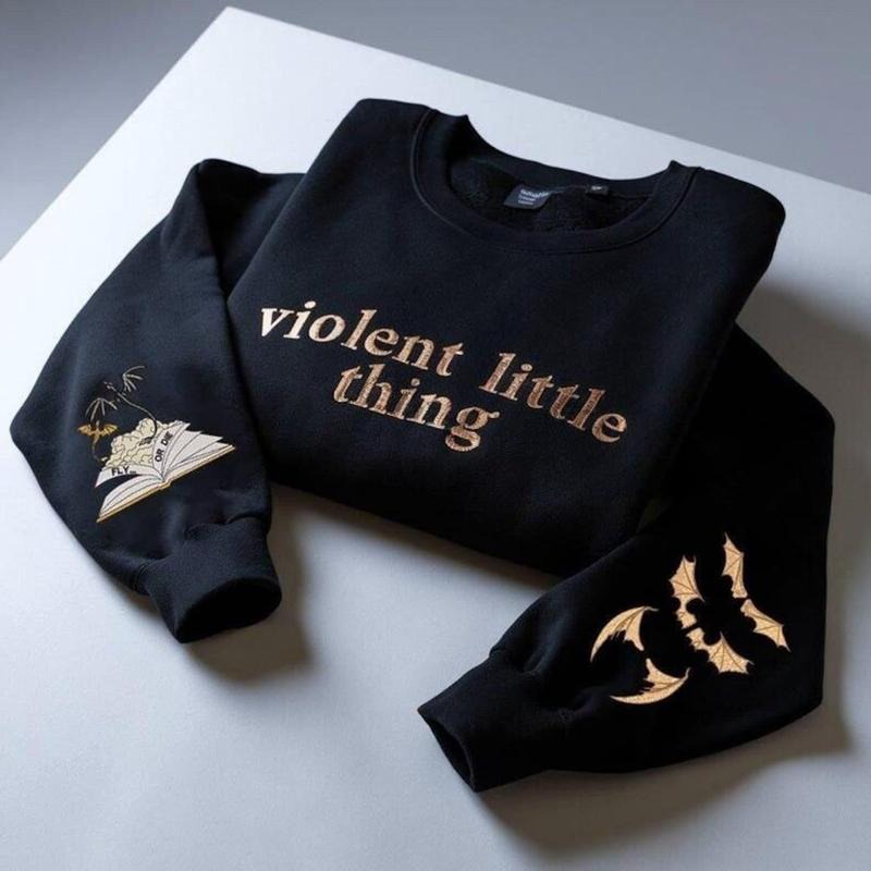 Embroidered Violent Little Thing Sweatshirt, Fourth Wing Dragon Rider Tee ,Riders Quadrant Tee, Basgiath Shirt, Bookish...