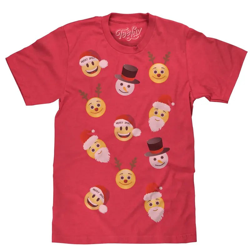 Emoji Holiday Party T-Shirt - Red Hoodie, Sweatshirt | GrindPrints.com