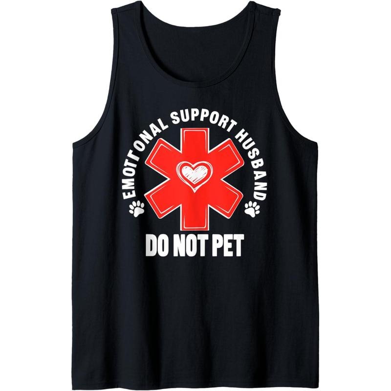 Emotional Support Husband Do Not Pet Funny Dog Love Humor Tank Top Made in USA T-Shirts, Hoodie, Sweatshirt | GrindPrints.com