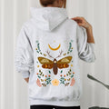 Enchanted Moth Garden, Floral Print Hoodie T-Shirts, Sweatshirt | GrindPrints.com