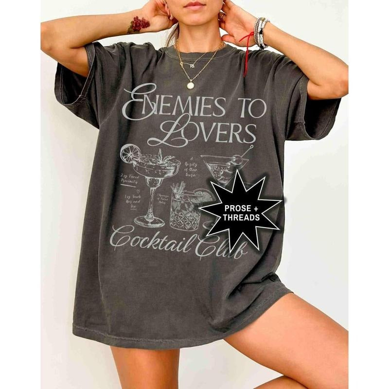 Enemies To Lovers Trope Shirt For Book Lovers Literary Shirt Light Academia Romantasy Bookstagram Shirt Booktok Merch...