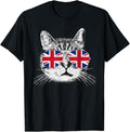 England Shirts, Cat Sunglasses Gift T-Shirt Cotton Fashion Casual Classic Hoodie, Sweatshirt | GrindPrints.com