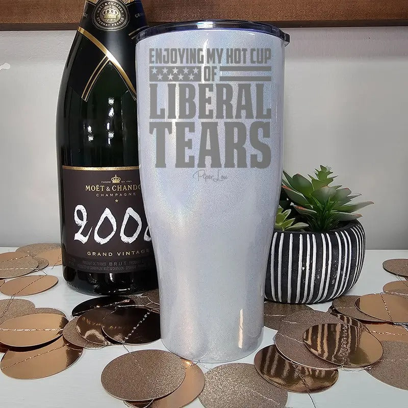 Enjoying My Hot Cup Of Liberal Tears Laser Etched Tumbler T-Shirts, Hoodie, Sweatshirt | GrindPrints.com