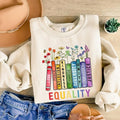 Equal Rights Shirt, Book Flower Shirt, Social Justice T-Shirt, Equality Peace Love Kindness Shirt, Feminist Gift for Her...