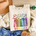Equal Rights Shirt, Book Flower Sweatshirt, Social Justice T-Shirt, Equality Peace Love Kindness Shirt, Feminist Gift for...