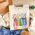 Equal Rights Sweatshirt, Book Flower Shirt, Social Justice T-Shirt, Equality Peace Love Kindness Shirt, Feminist Gift for...