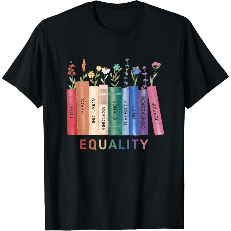 Equality Flower Books Equal Rights Social Justice Feminist T-Shirt made in usa Hoodie, Sweatshirt | GrindPrints.com