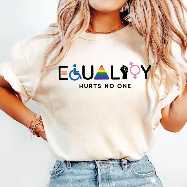 Equality Hurts No One Shirt, Equal Rights Shirt, LGBTQ Shirts, Rainbow Tee, Social Justice Shirts, Feminist T-Shirt, For...
