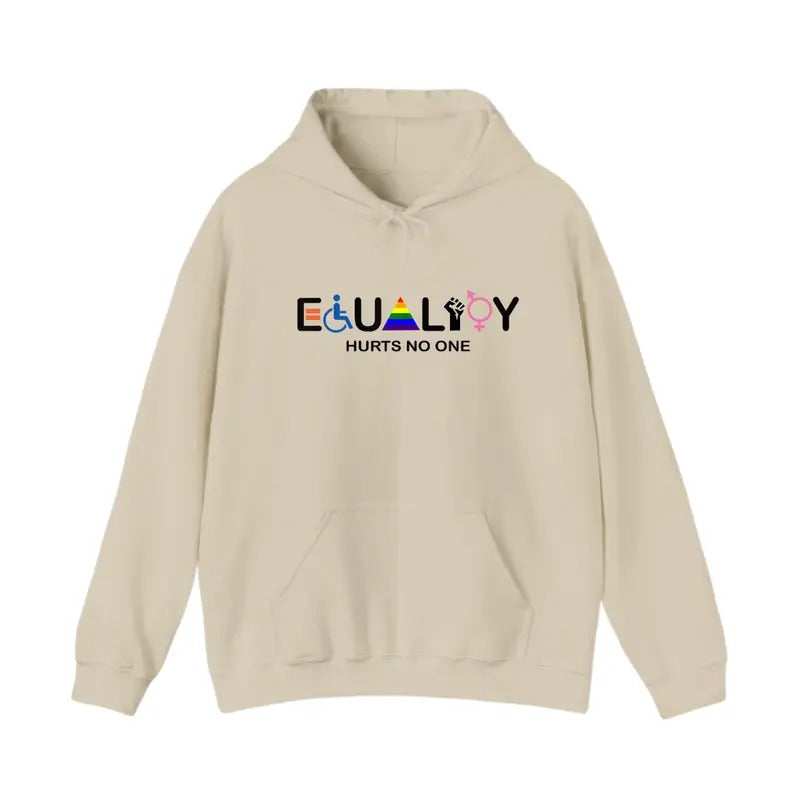 Equality Hurts No One T-Shirt Sweatshirt Hoodie, LGBTQ Hoodie, Rainbow Sweatshirt, Human Rights Shirt, BLM Shirt, Social...