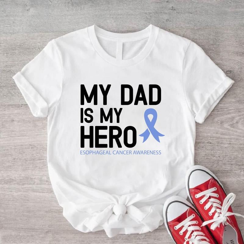 Esophageal Cancer Awareness Shirt, Periwinkle Ribbon T-shirt, Matching Family Support Tee, Warrior Gift Tee, Esophageal...