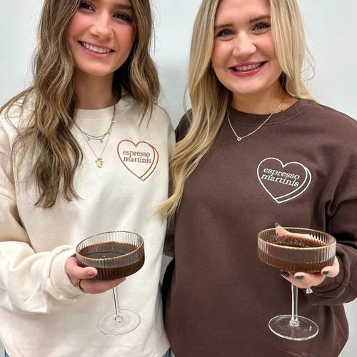 'Espresso Martini Candy Heart' Crewneck Sweatshirt T-Shirts, Hoodie | GrindPrints.com