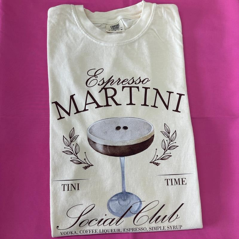 Espresso Martini Club Comfort Colors T-Shirt Hoodie, Sweatshirt | GrindPrints.com
