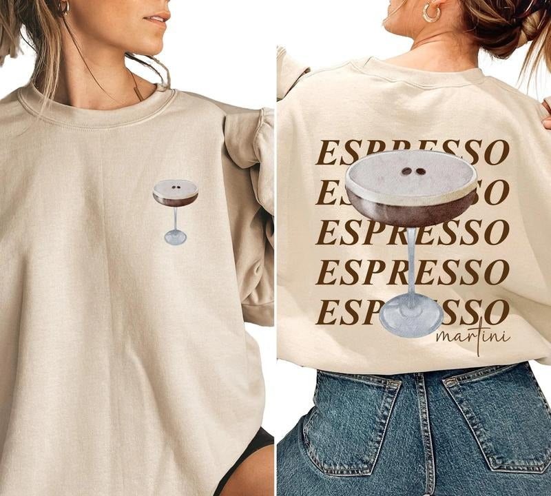 Espresso Martini Shirt Retro Cocktail crewneck Hoodie, Sweatshirt | GrindPrints.com