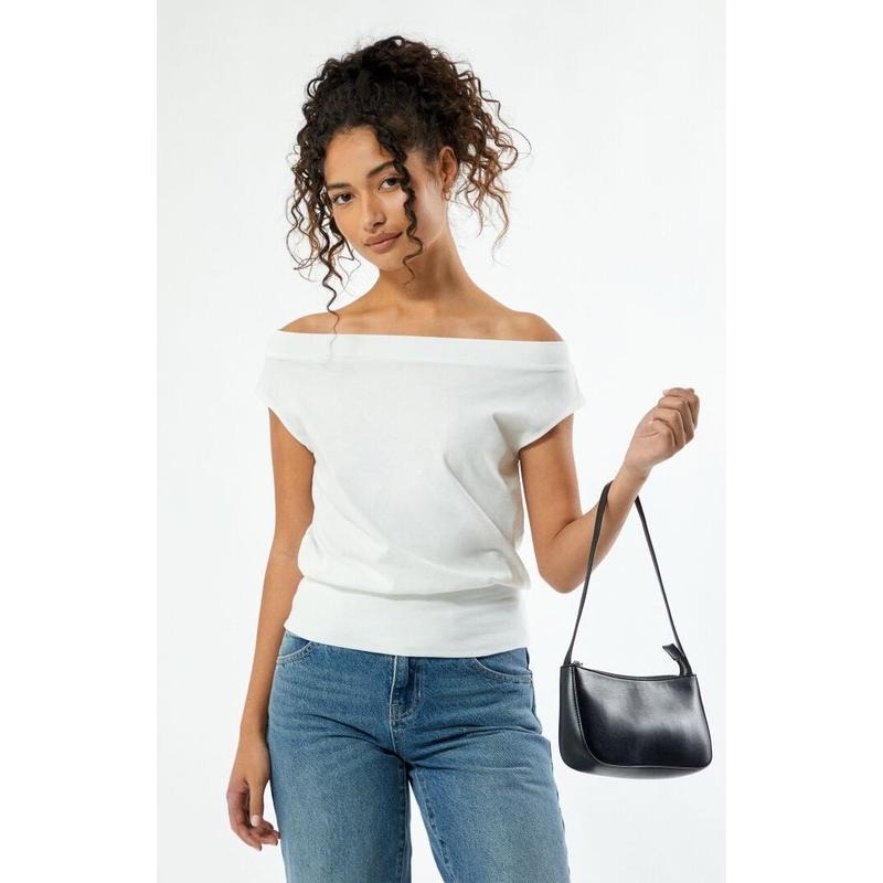 Est. PAC 1980 Women's Sunday Off-The-Shoulder T-Shirt Hoodie, Sweatshirt | GrindPrints.com