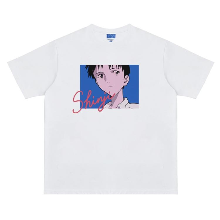 Eva "Shinji Ikari Signature" Vintage Oversized Tee Anime T-shirt 100% Cotton Original Design Men's Top Streetwear Casual...