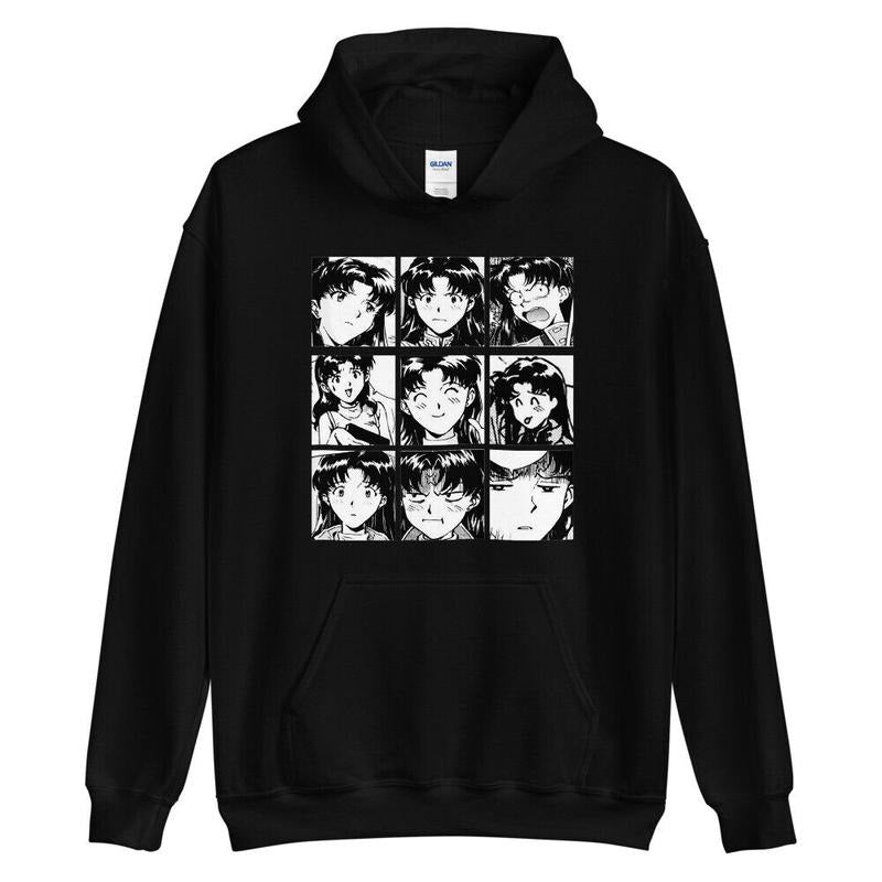 Evangelion,Misato Katsuragi,Neon Genesis Evangelion,Vaporwave,Rei,Unisex hoodie T-Shirts, Sweatshirt | GrindPrints.com