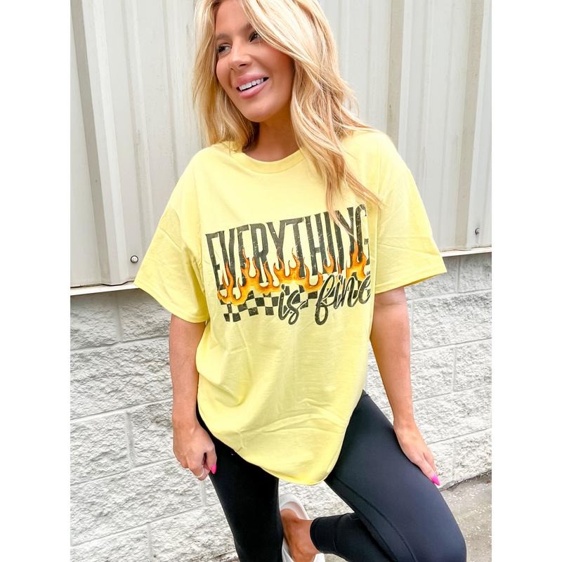 Everything Is Fine Graphic Top T-Shirts, Hoodie, Sweatshirt | GrindPrints.com