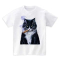 Evil Bicolor Cat with Cigar - Short Sleeve Unisex, Men Made in USA T-Shirts, Hoodie, Sweatshirt | GrindPrints.com