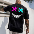 Evil Emoji Graphic Black Back Side Print T-shirt -  Sweatshirt