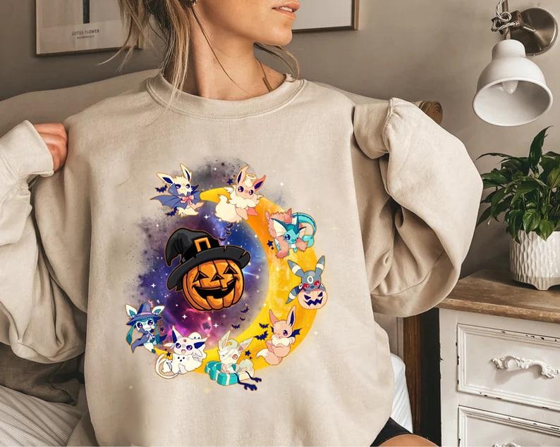 Evolutions Halloween Sweatshirt, Eeveelution Shirt, Eevee Shirt Hoodie | GrindPrints.com